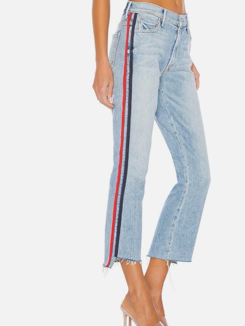 MOTHER insider crop step fray